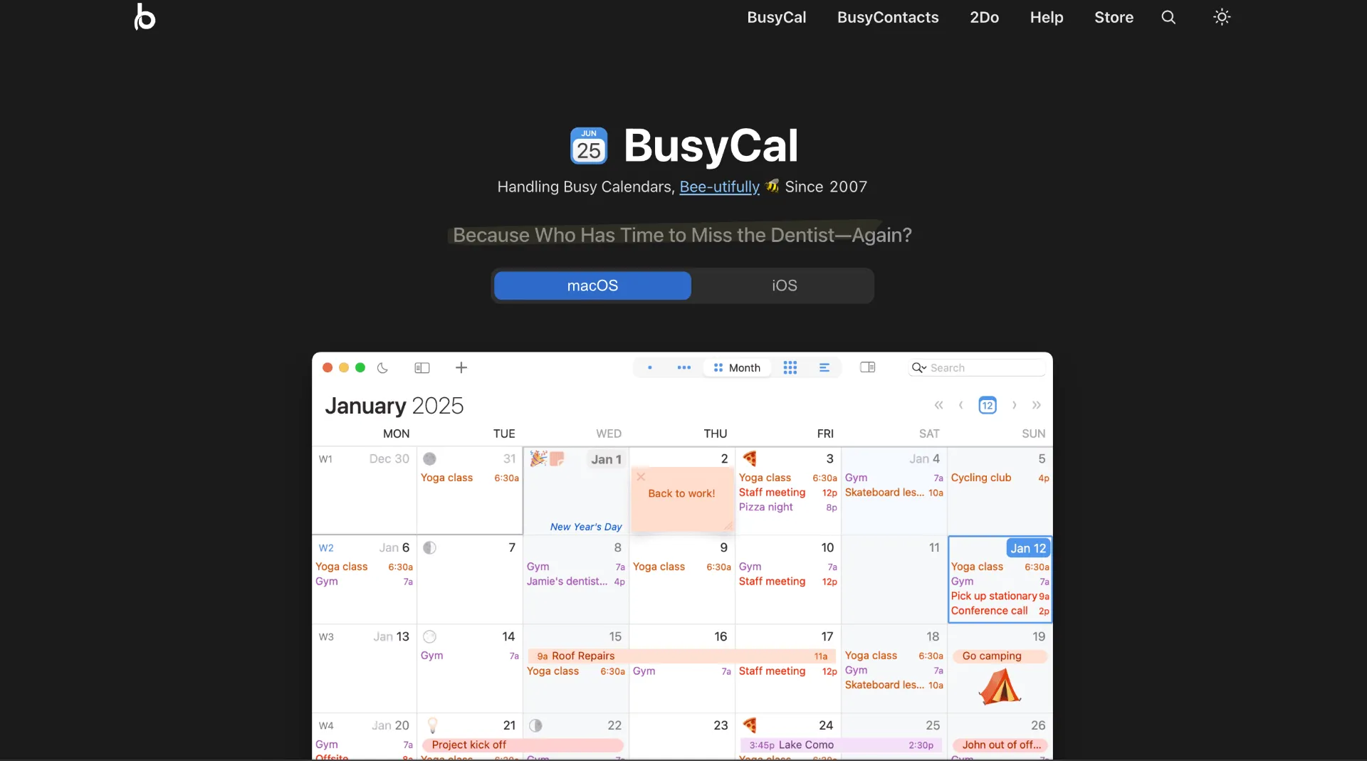BusyCal screenshot